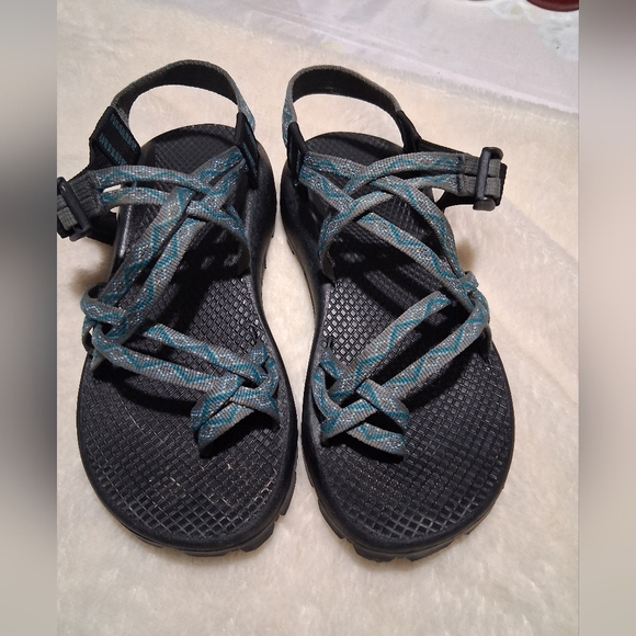 Chaco Shoes - Chaco Black and Blue Outdoor Sandals